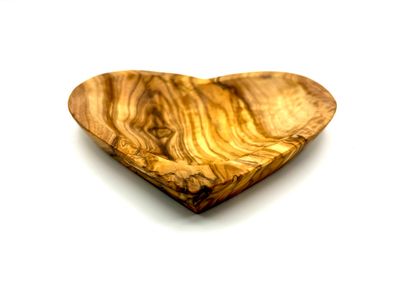 Schälchen in Herzform Olivenholz
