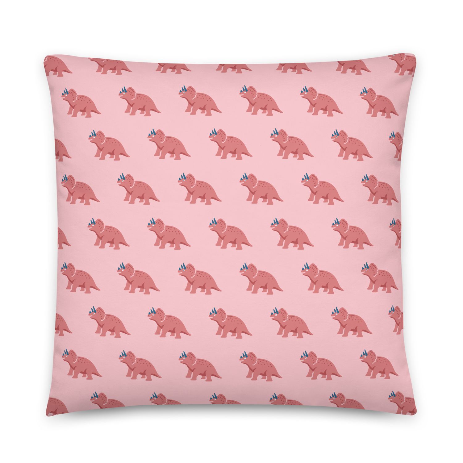 Dinosaur Pink Square Pillow