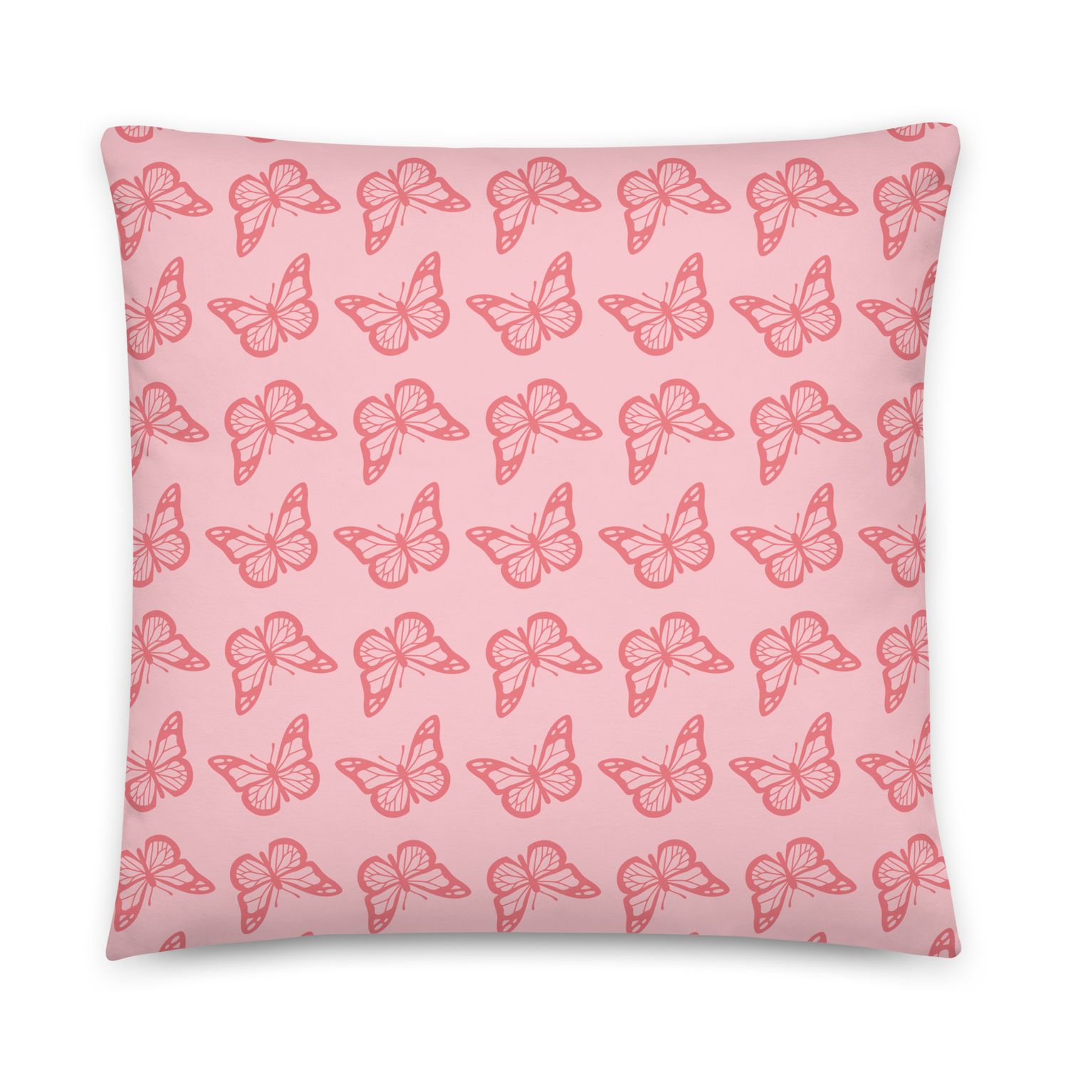 Butterfly Pink Square Pillow