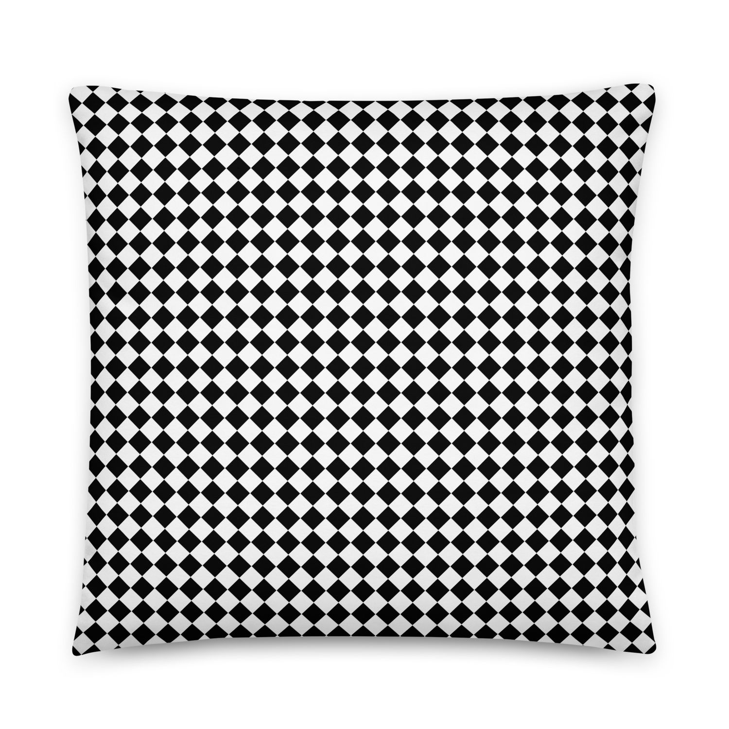 Black and White Checkered Square Pillow