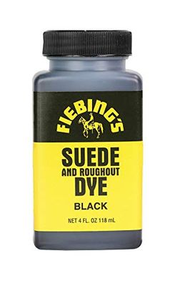 Fiebing&#39;s Black Suede Dye (4 oz) - Recolor, Brighten &amp; Restore Suede &amp; Roughout Leather Shoes, Furniture, Purse - Includes Wool Dauber for Easy Application - Flexible When Dry, Won&#39;t Crack or Peel
