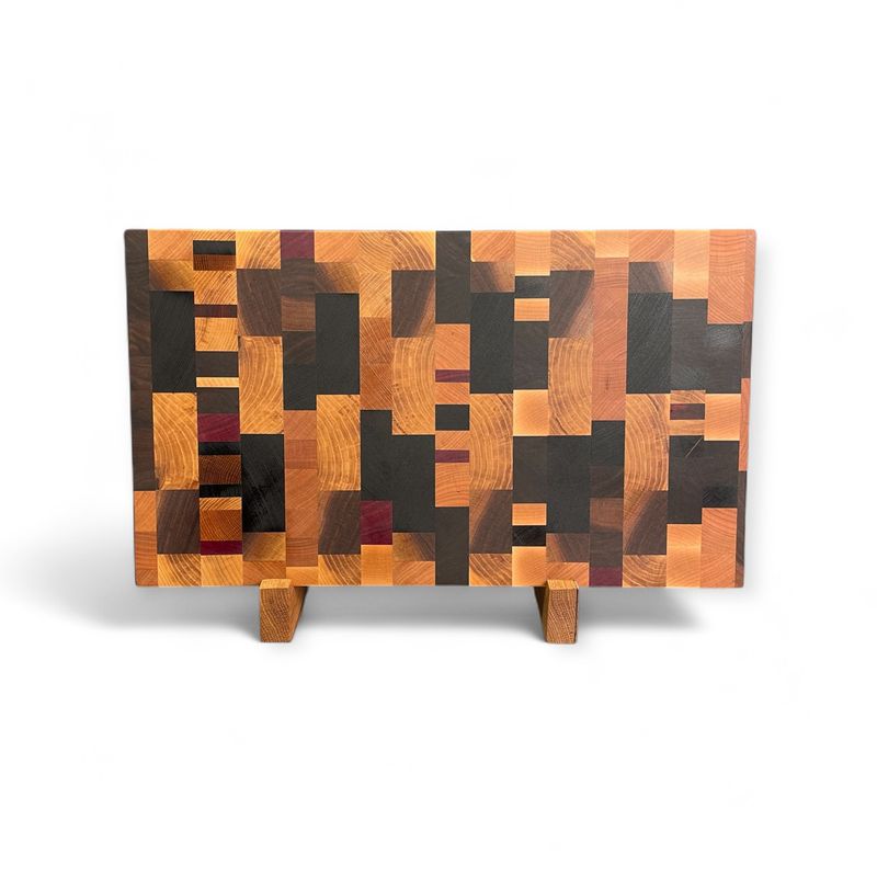 Planche à découper en bois Noyer, Frêne, Chêne, Cerisier, Wengé, Padauk et PurpleHeart (bois exotique). Fait en bouts de planches (end grain).