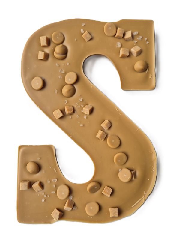 Chocoladeletter Caramel Zeezout