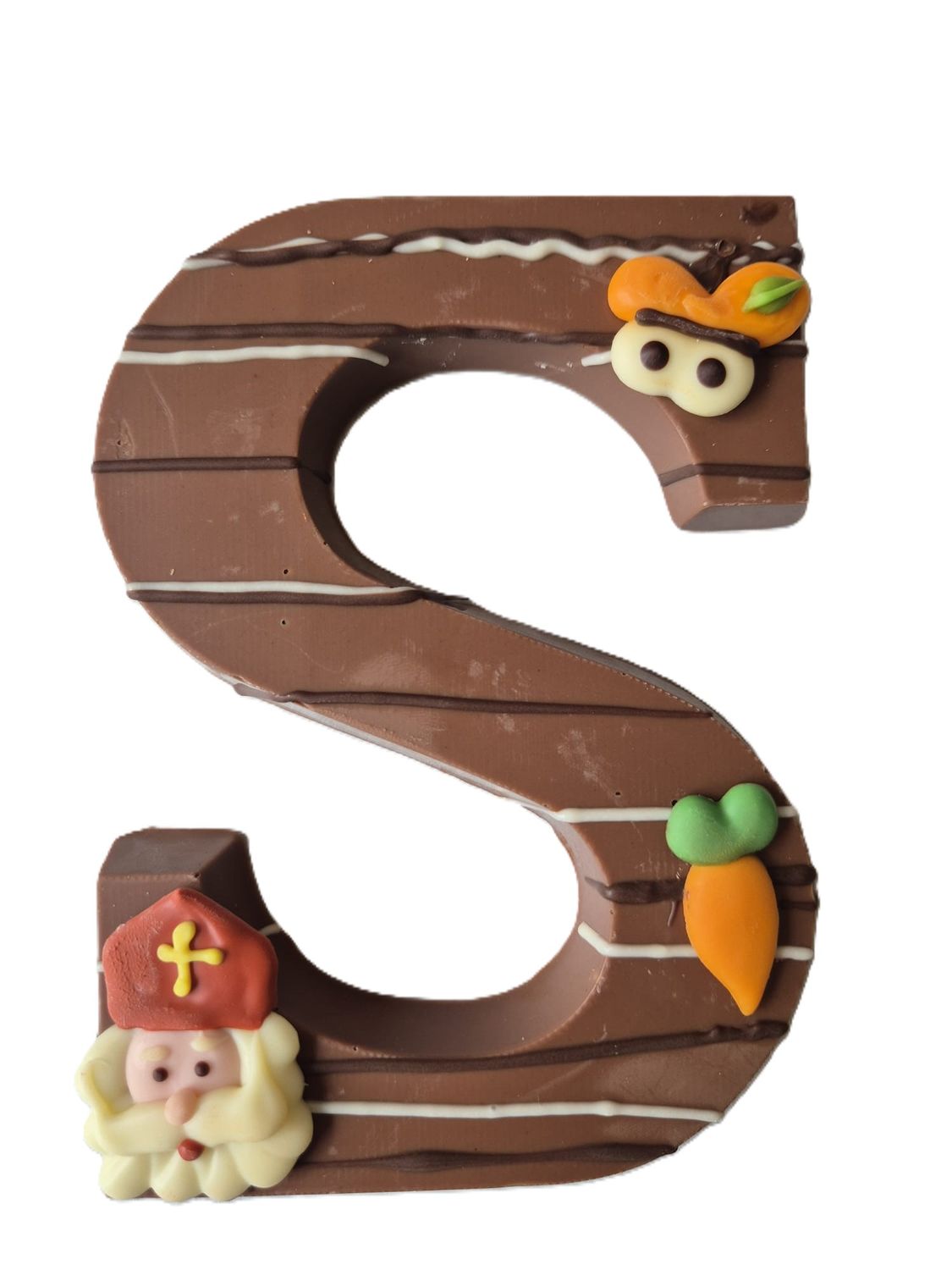 Chocoladeletter gedecoreerde S