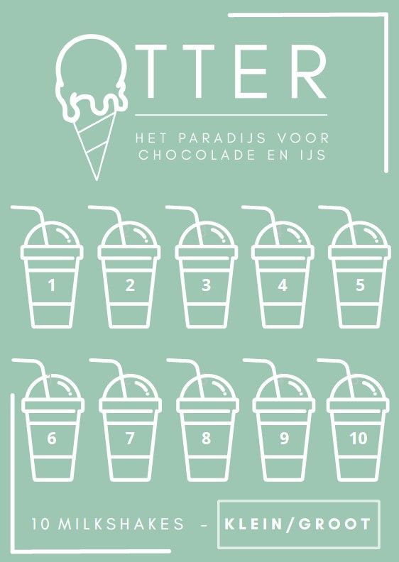 10 Milkshake's groot of middel