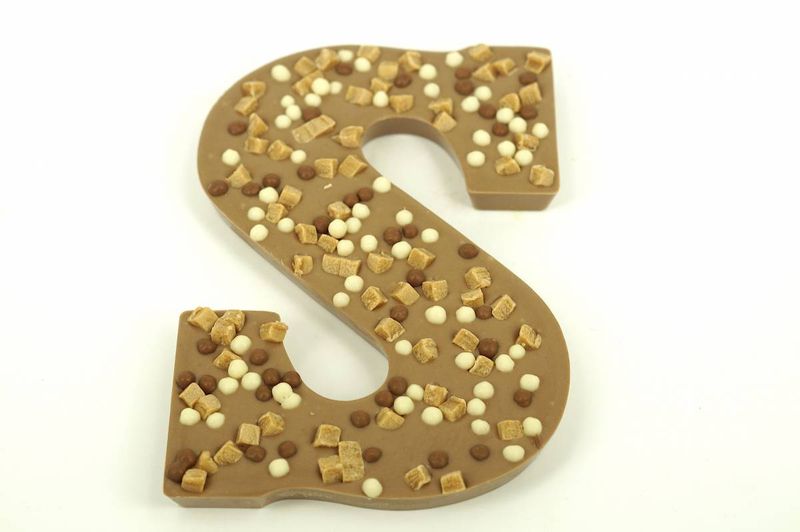 Chocoladeletter Caramel - Zeezout