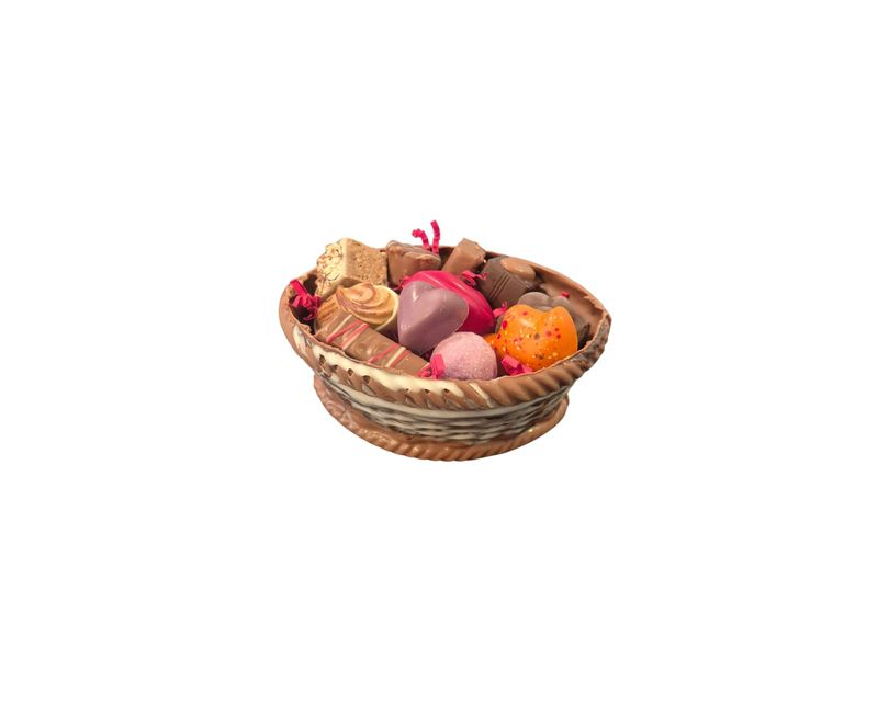Mandje met bonbons of massieve chocola