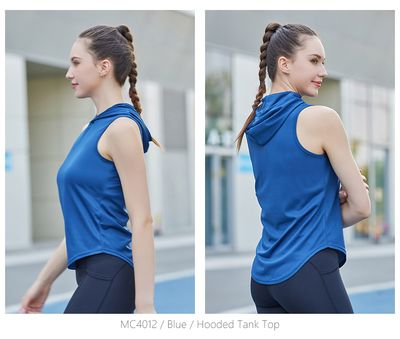 Women Fitness Hooded Tank Top Vest