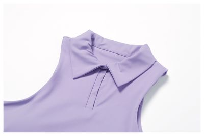Workout Matching Sets Polo V Neck Tops and 2-in-1 Chiffon Skirts
