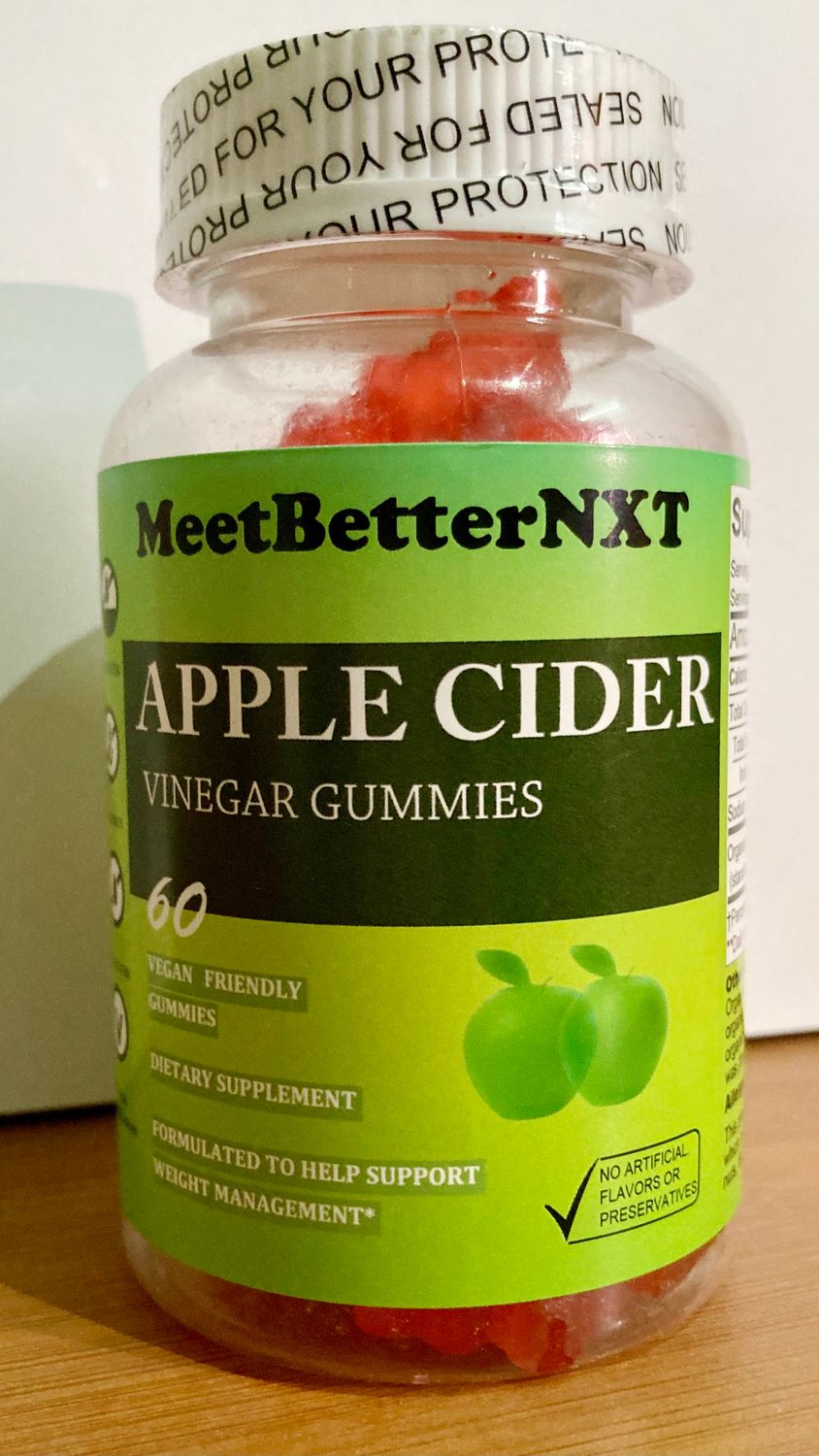 MeetBetterNXT Apple Cider Vinegar ACV Gummies 60 Count/Bottle