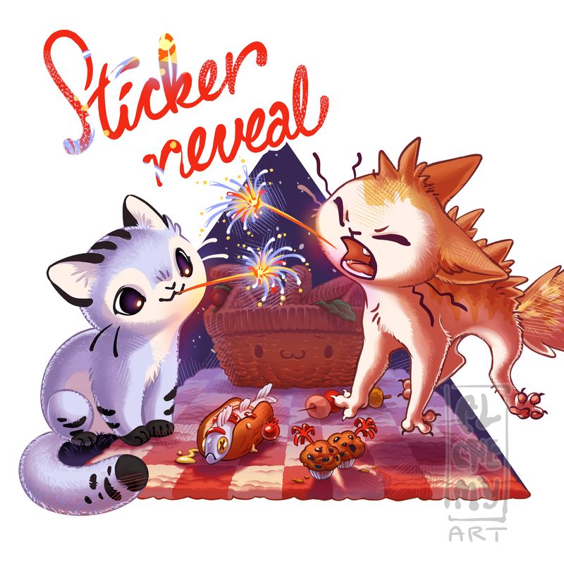 Fire Works Picnic Sticker