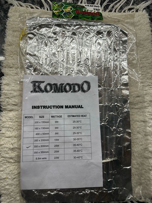 Komodo Heating Pad 35 X 20cm 25W