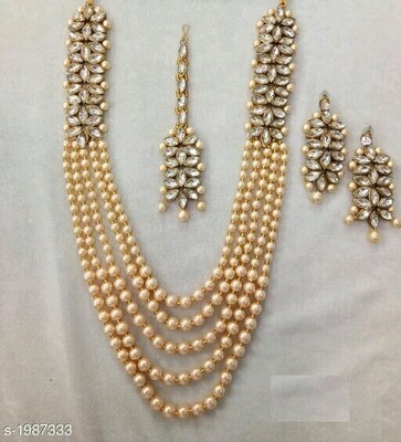 Beautiful Pearl Raani Haar Necklace set