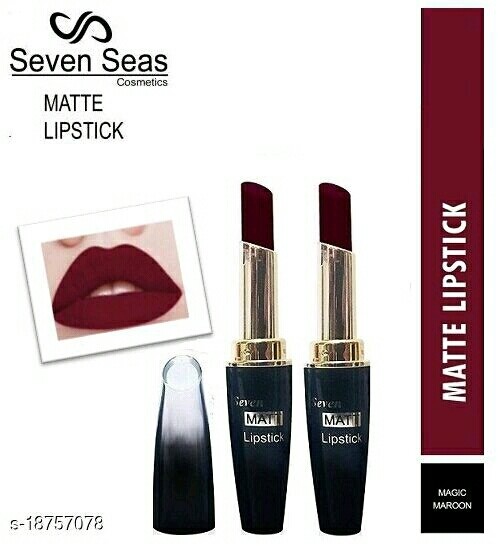 Seven Seas Matte Lipstick Comstics Makeup 4G (Maroon)