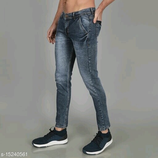 Rend Men's Denim Solid Slim Fit Jeans (Blue)