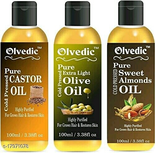 Olvedic Castor Oil, Olive Oil, Sweet Almond Oil