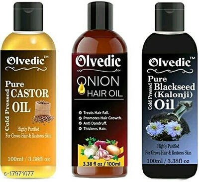 Pure & Natural Castor Oil, Onion Oil & Blackseed (kalonji) Oil 