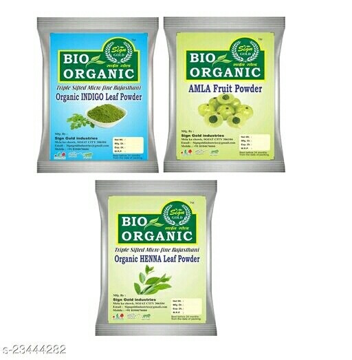 Pure herbal INDIGO /HENNA /AMLA POWDER FOR HAIR 100% NATURAL(100g EACH)  (300 g)