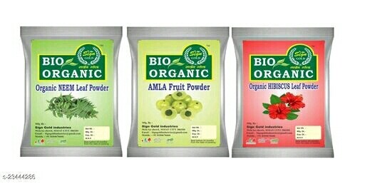 BIO Organic Herbal Powder (Hibiscus + Amla + Neem) Combo Pack (Set of 3)  (300 g)
