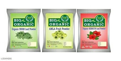 BIO Organic Herbal Powder (Hibiscus + Amla + Neem) Combo Pack (Set of 3)  (300 g)