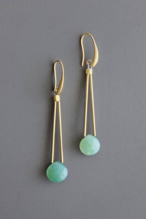 DAVID AUBREY / GR ONYX GEO EARRINGS