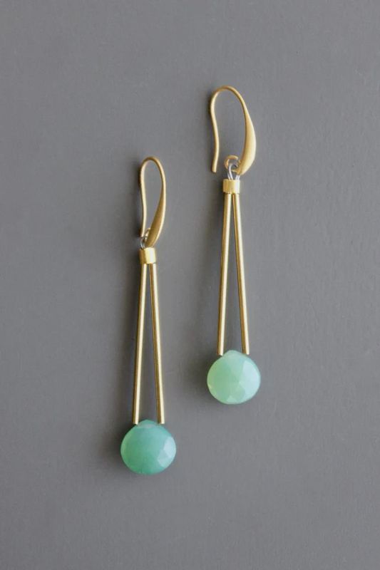 DAVID AUBREY / GR ONYX GEO EARRINGS