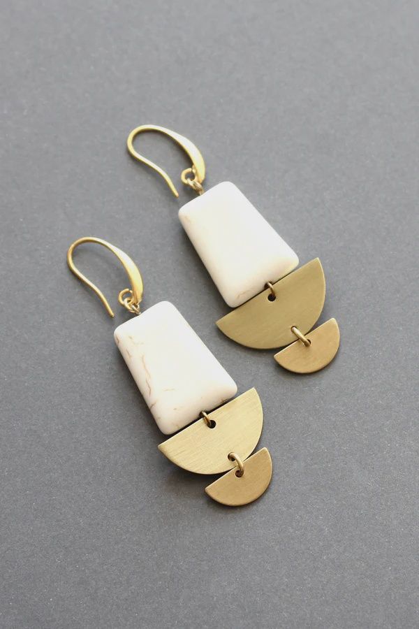 DAVID AUBREY / WHITE GEO EARRINGS