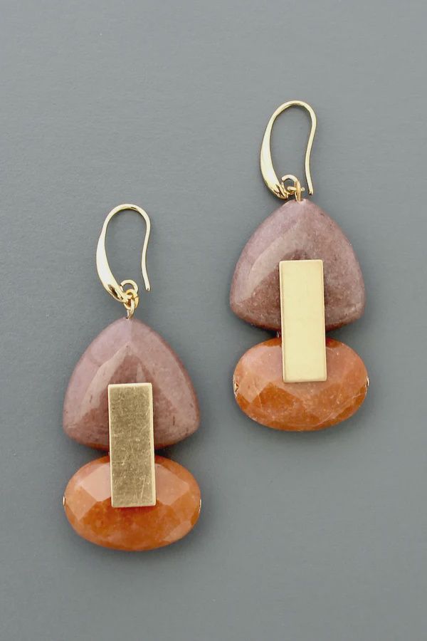 DAVID AUBREY / MAUVE/ORANGE EARRINGS