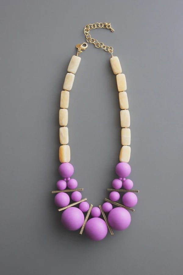 DAVID AUBREY / YELLOW/PURPLE NECKLACE