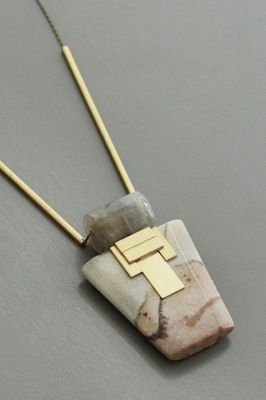 DAVID AUBREY / GEO STONE PENDANT NECKLACE