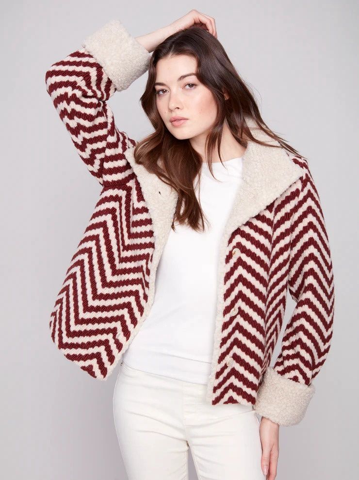 CHARLIE B / CHEVRON BOUCLE JACKET / FW25
