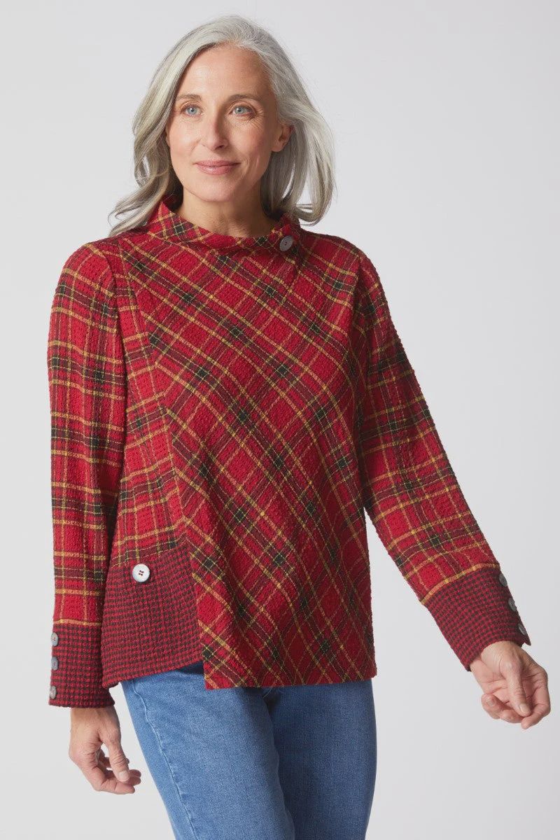 HABITAT / ASYMMETRICAL BUTTON CUFF TOP / FW25
