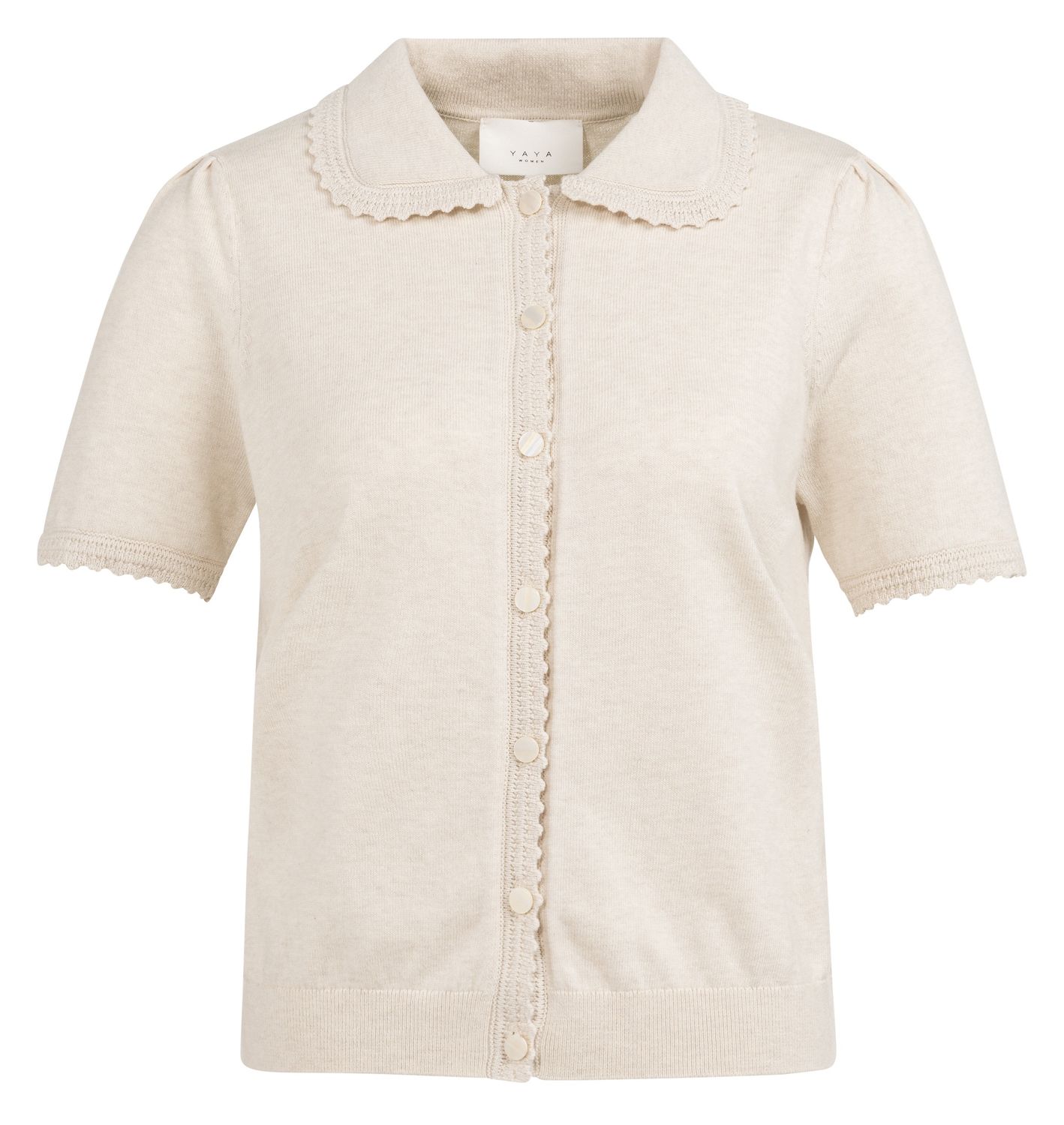 YAYA / SHORT SLEEVE CARDIGAN WITH TEX / SS26