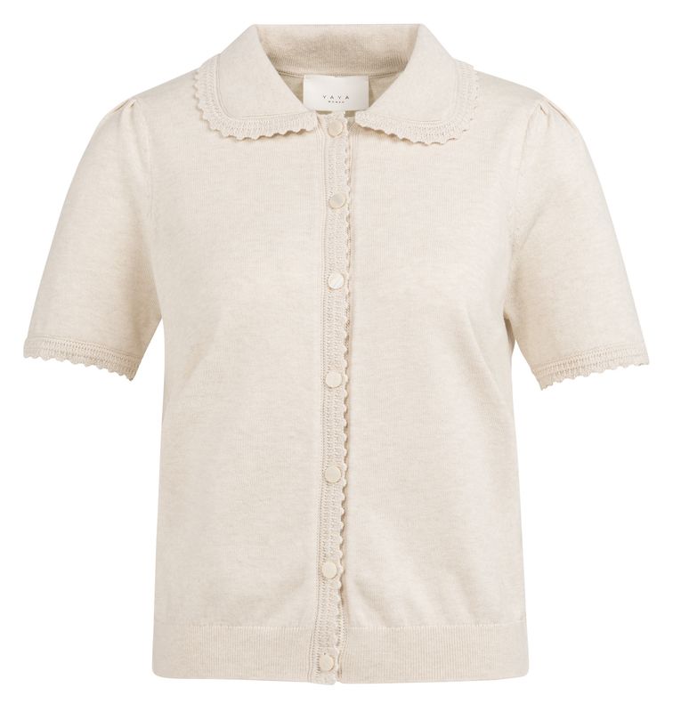YAYA / SHORT SLEEVE CARDIGAN WITH TEX / SS26