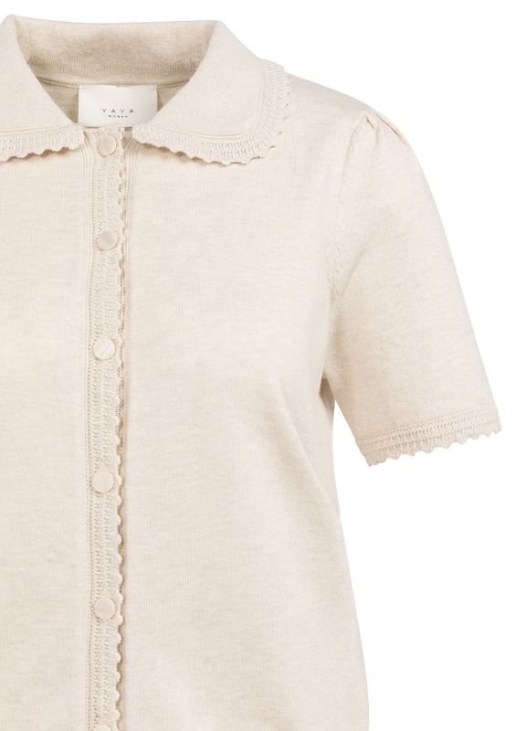 YAYA / SHORT SLEEVE CARDIGAN WITH TEX / SS26