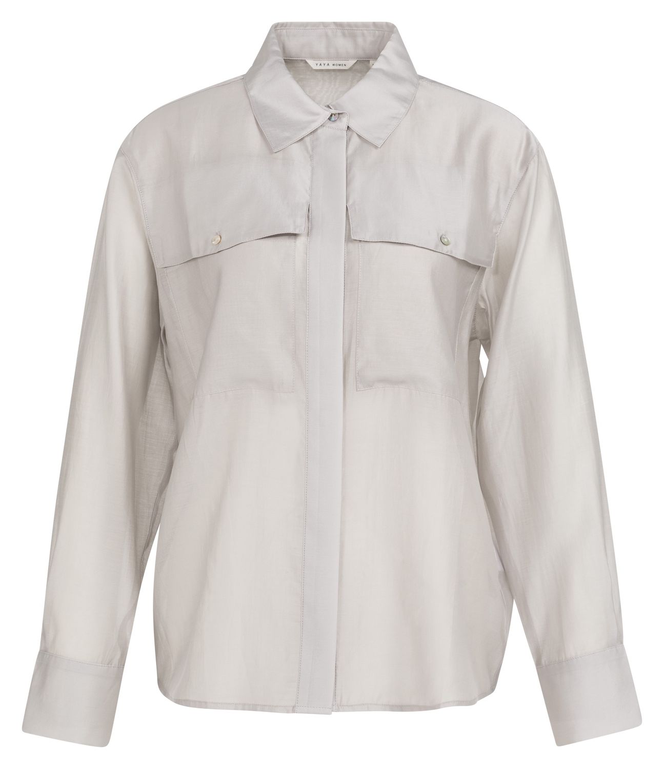 YAYA / SHEER BLOUSE WITH CHEST POCKET / SS26