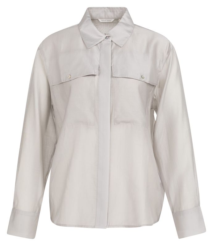 YAYA / SHEER BLOUSE WITH CHEST POCKET / SS26