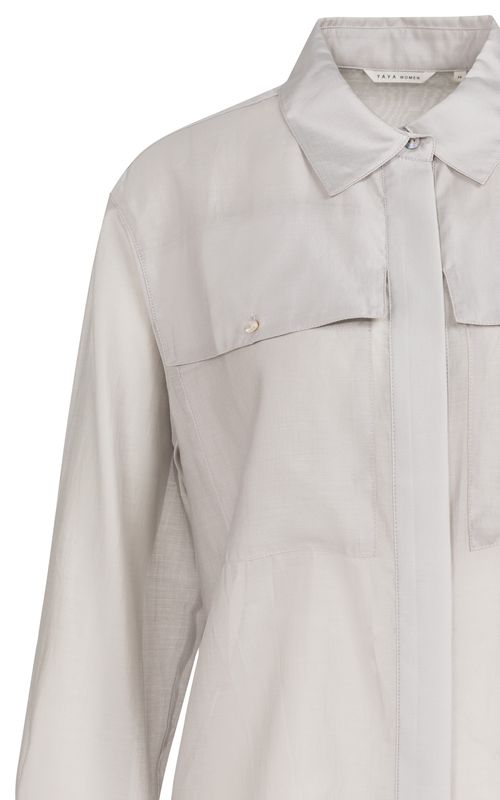 YAYA / SHEER BLOUSE WITH CHEST POCKET / SS26