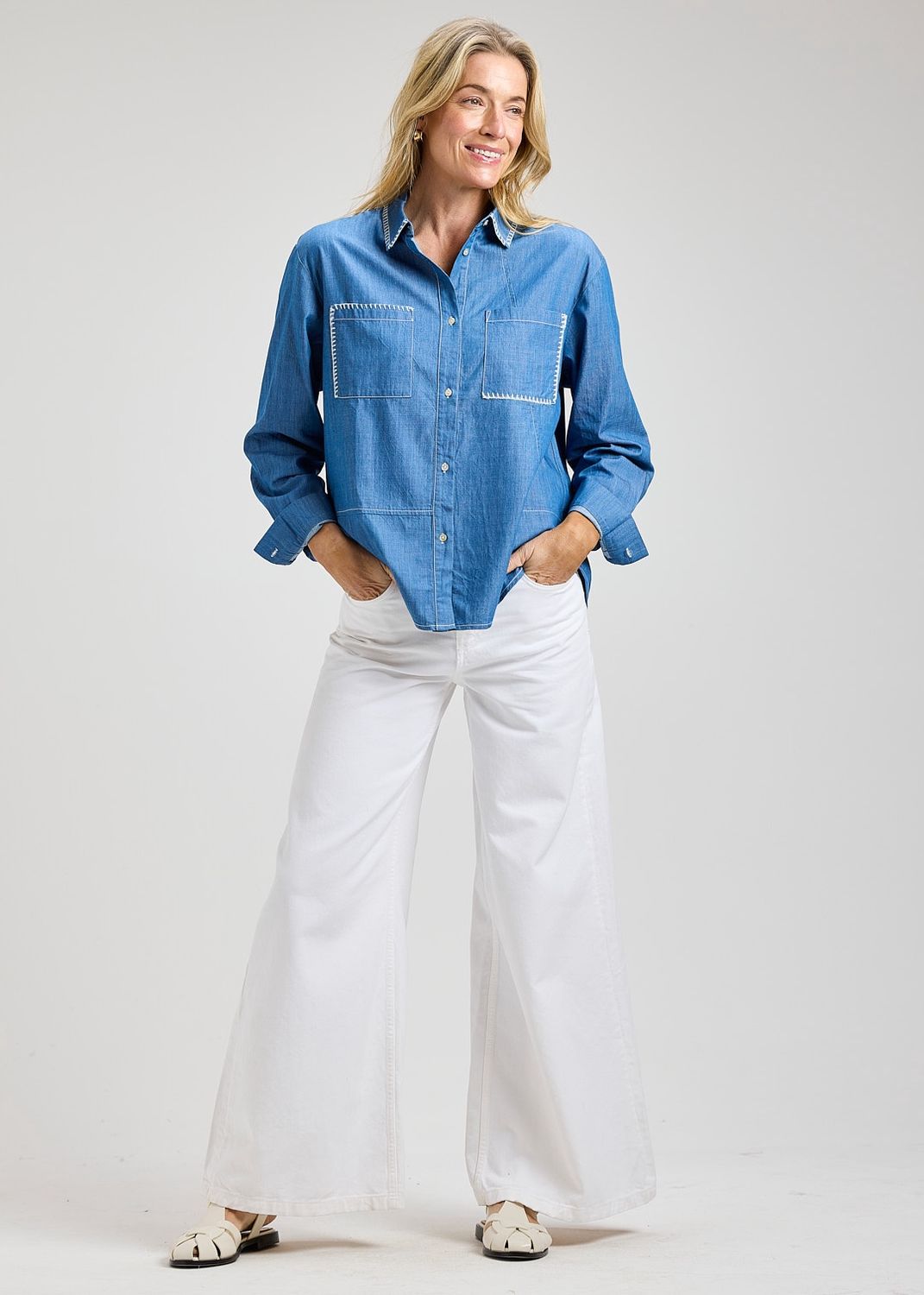 ZAKET &amp; PLOVER / HAND WORK DENIM SHIRT / SS26