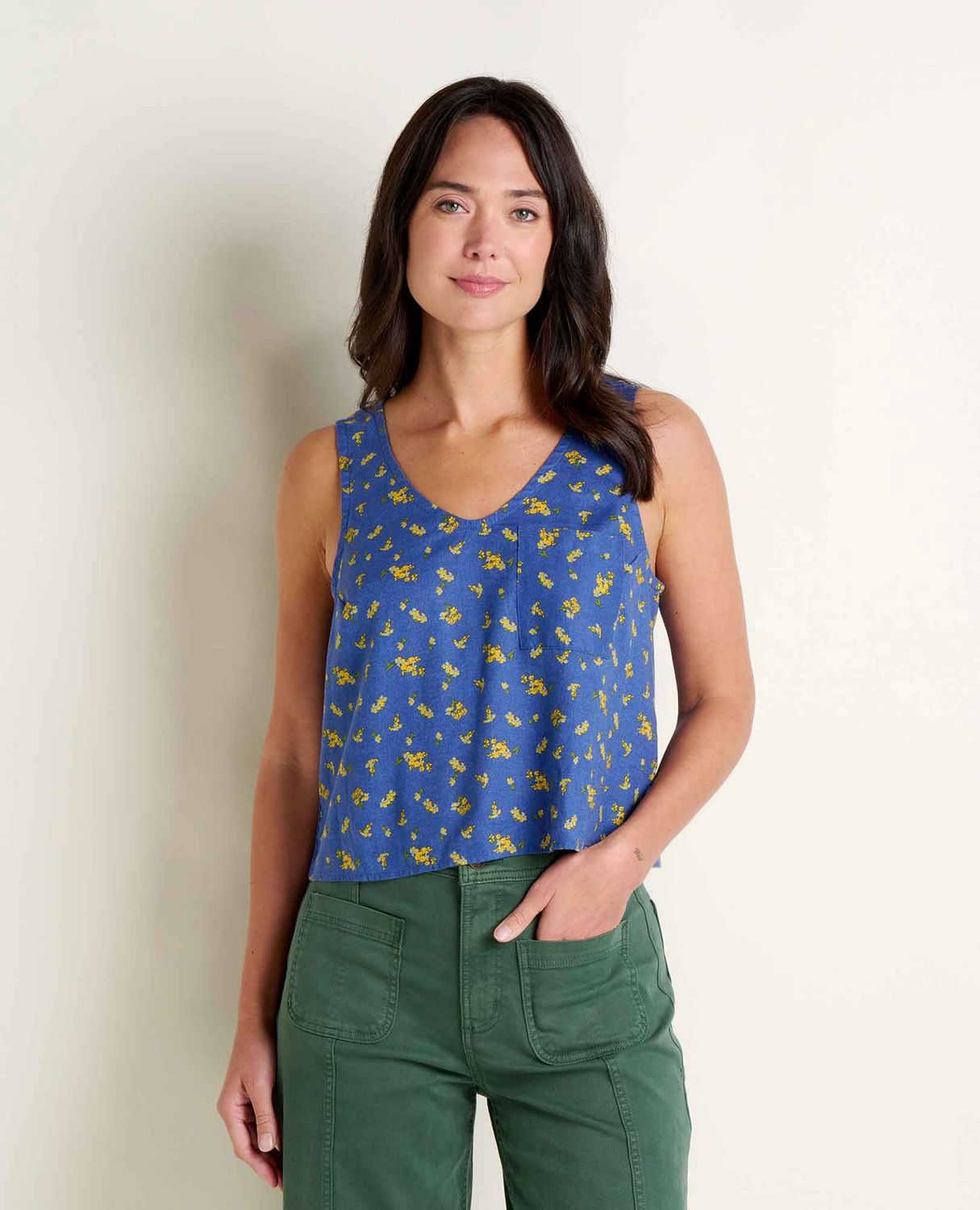 TOAD &amp; CO / W TAJ HAMP BUTTON BACK TANK / SS26