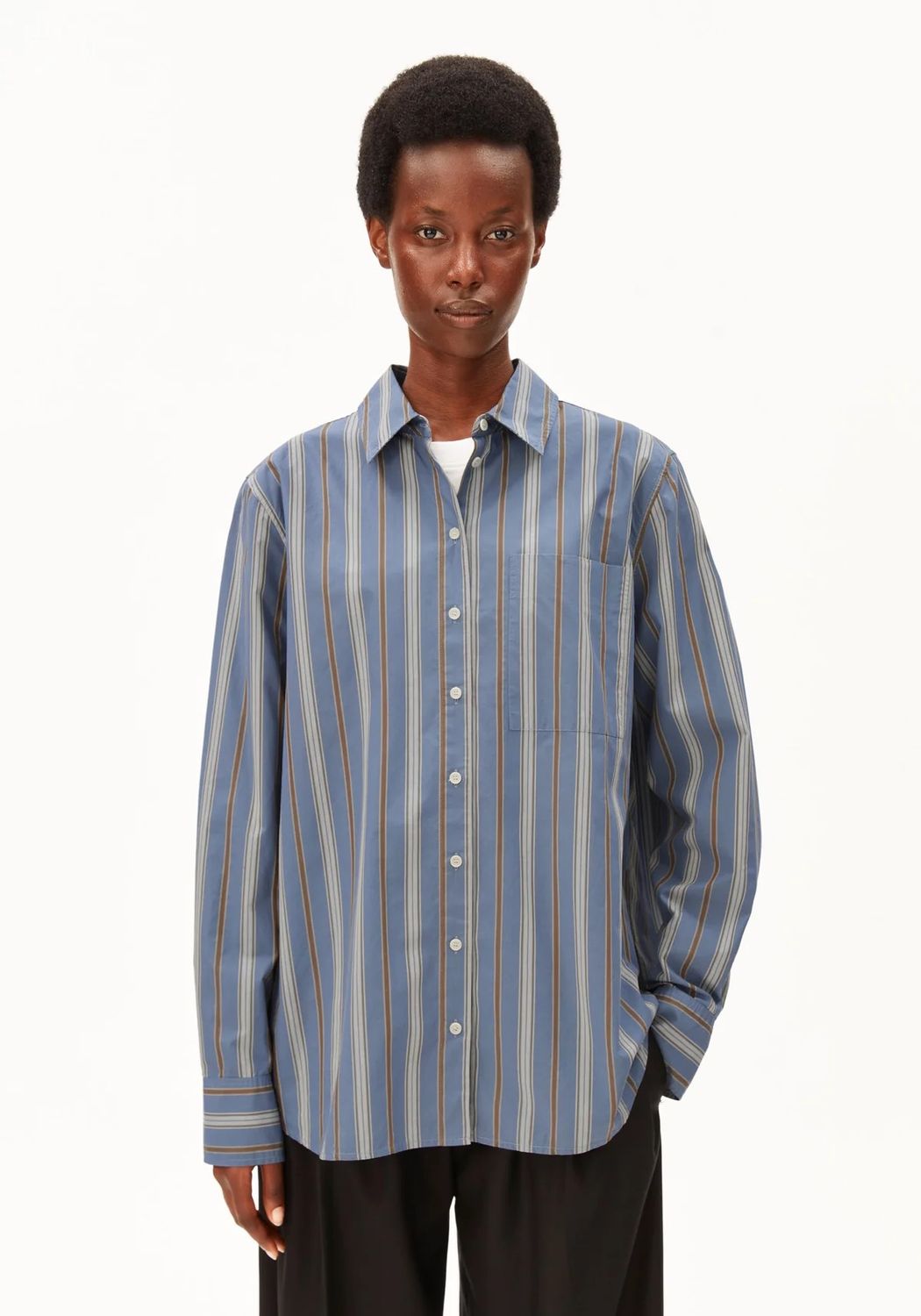 ARMED ANGELS / STRIPE LOOSE SHIRT BLOUSE / FW26