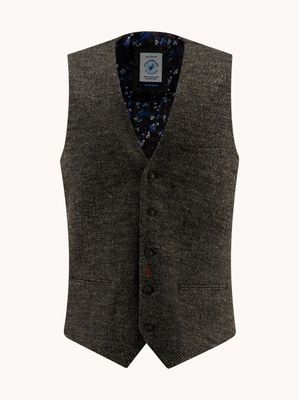 A FISH NAMED FRED / WAISTCOAT BRUSHED HERRINGBONE / FW26
