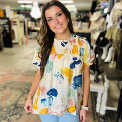 hayden baby doll top with design
