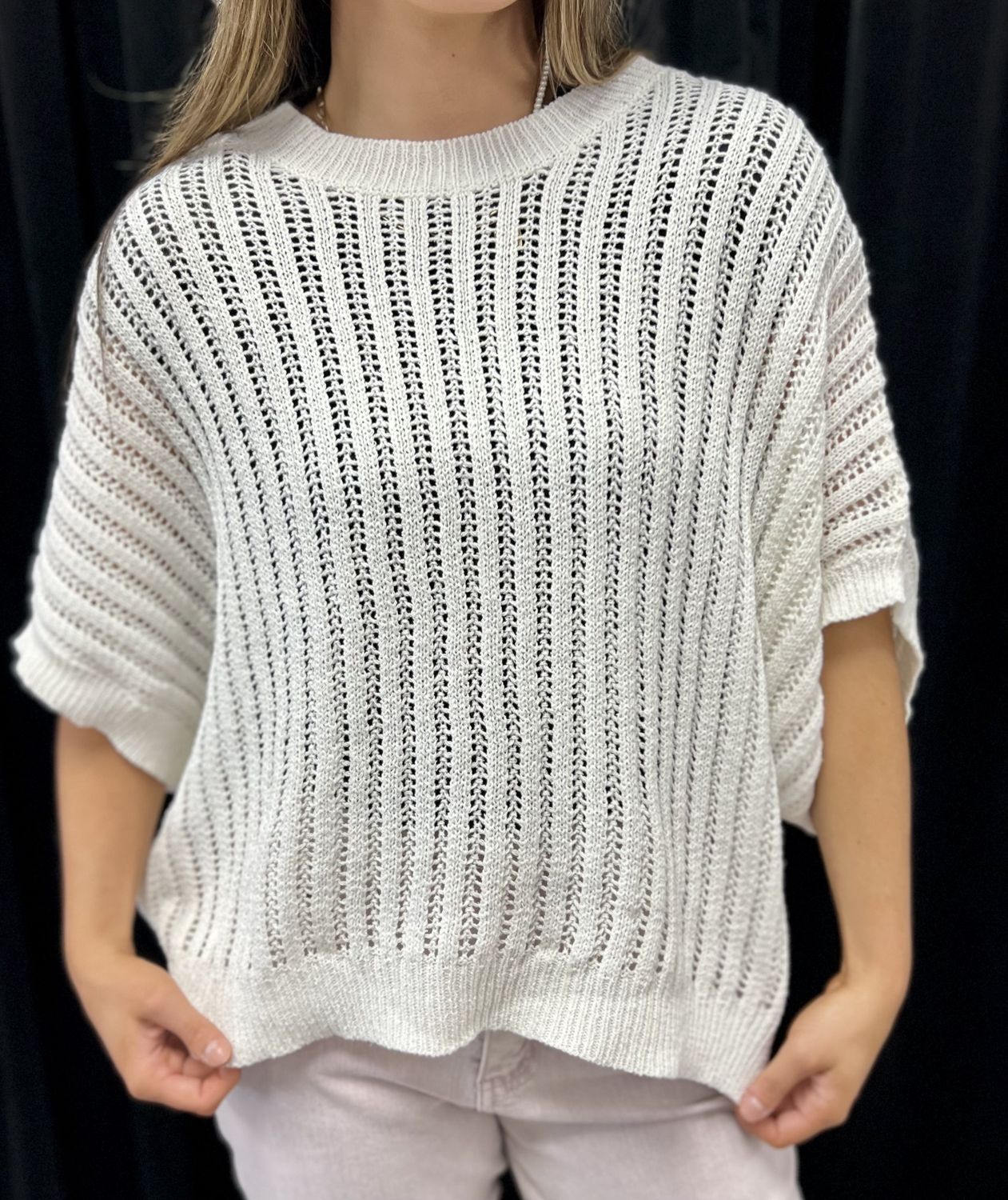 ee some knit oversized shirt white