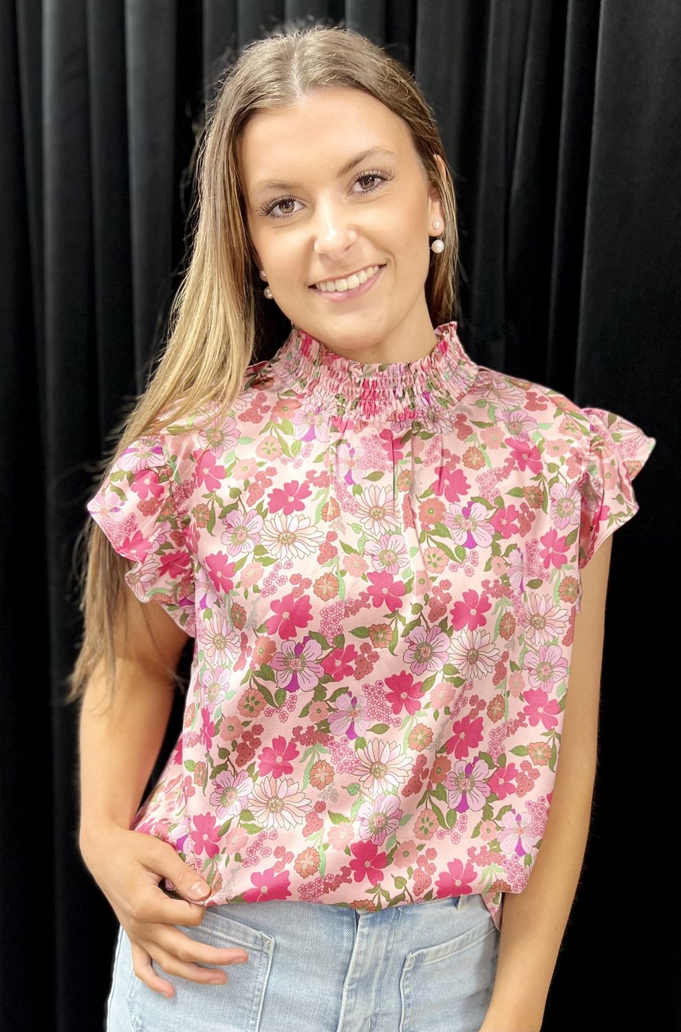 ee some babydoll daisy top pink