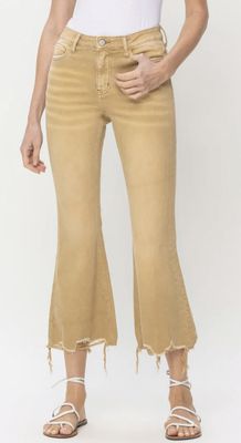 vervet blue bella high rise flare brown