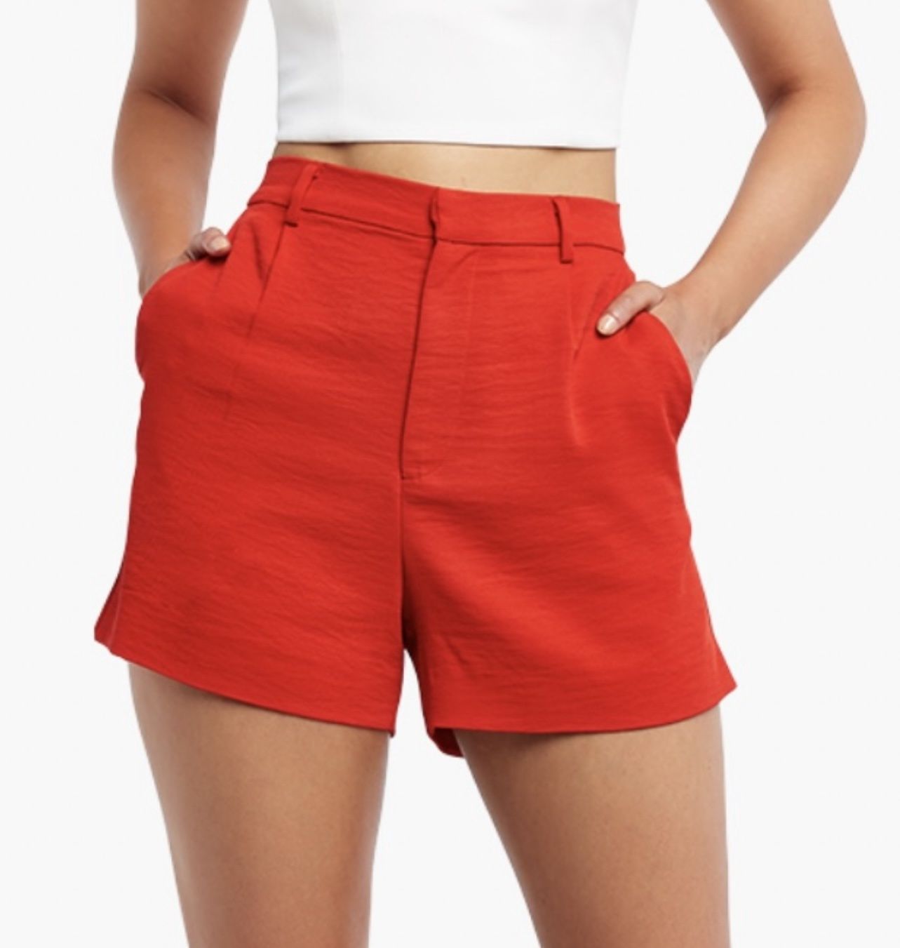 glam reel pleated dress shorts