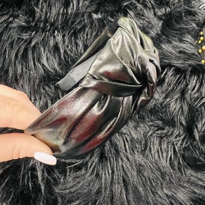 Leather Black Knot Headband