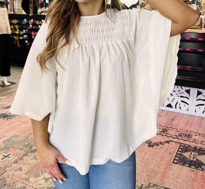 Easel bird wing sleeve top