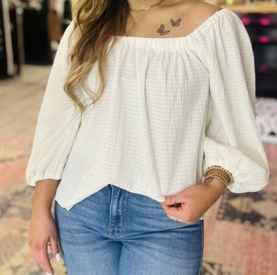 Easel white off shoulder top